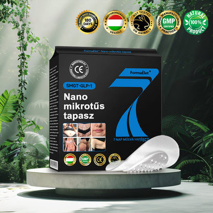 🎁FormaÉlet® 🌱Nano Mikrotű Tapasz SMGT-GLP-1-tel és Matrixyl 3000-rel – Fogyás, Bőrfeszesítés, Vércukorszint-támogatás, Injekció Nélkül, 7 Napos Eredmény 🎁