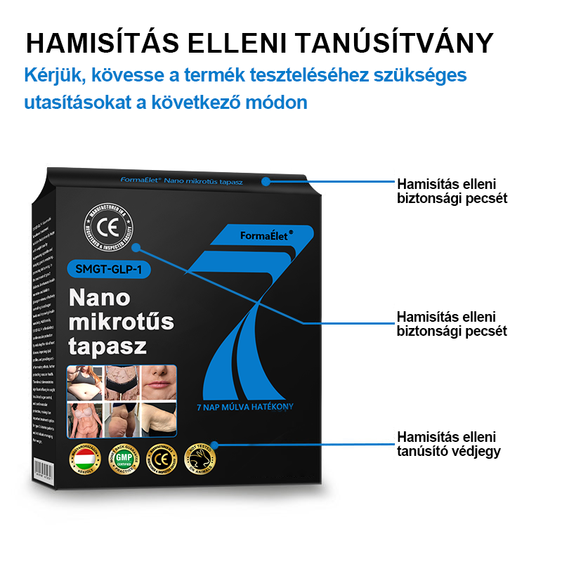 🎁FormaÉlet® 🌱Nano Mikrotű Tapasz SMGT-GLP-1-tel és Matrixyl 3000-rel – Fogyás, Bőrfeszesítés, Vércukorszint-támogatás, Injekció Nélkül, 7 Napos Eredmény 🎁